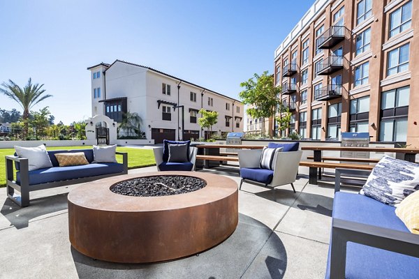fire pit at The Exchange at Bayfront Apartments