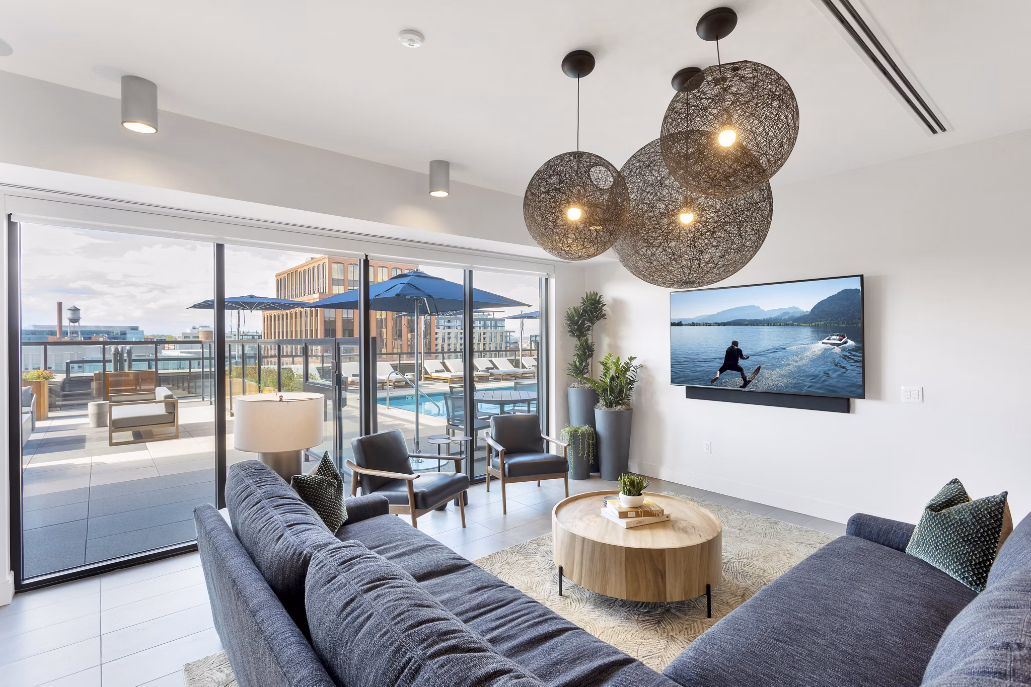 Living Room at The Fitzgerald Apartments