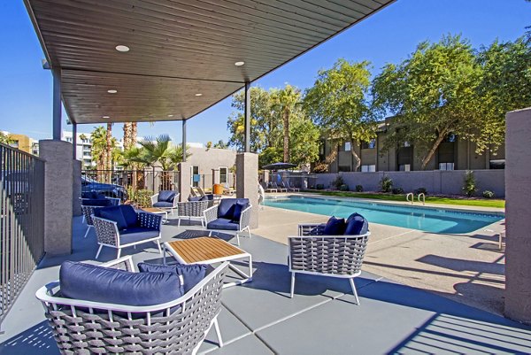 pool/patio at Riverside Apartments