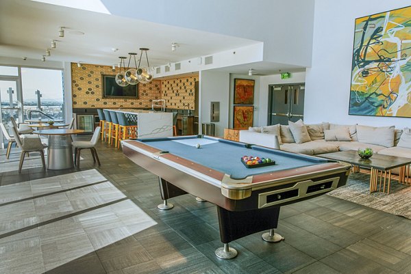 clubhouse game room at The Stewart Apartments