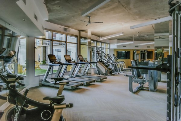 fitness center at The Stewart Apartments