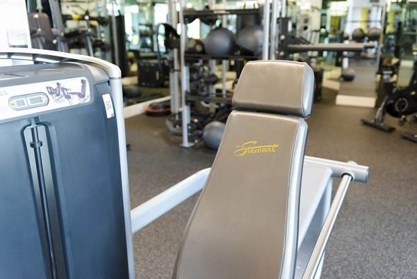 fitness center at The Stewart Apartments