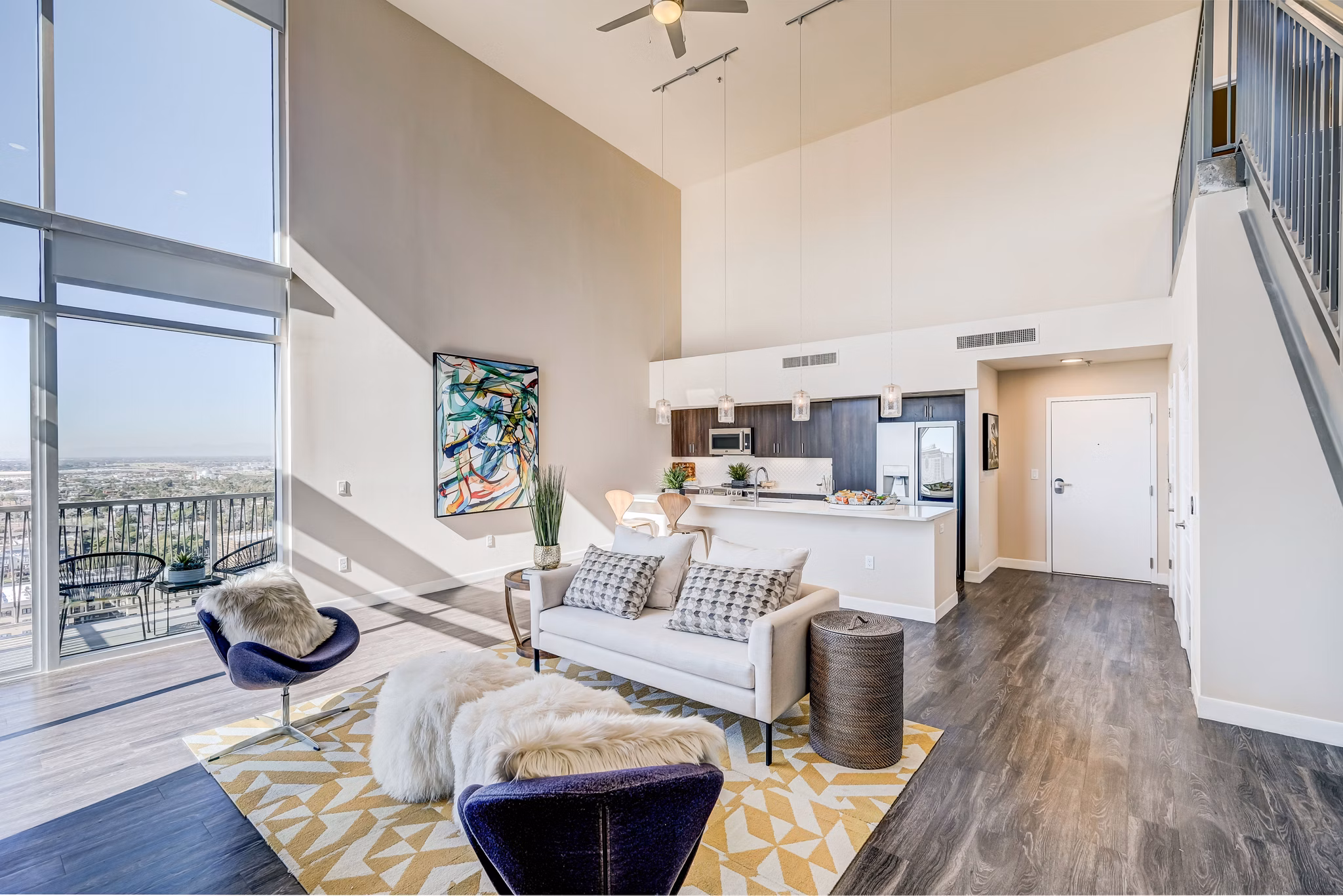 living room at The Stewart Apartments