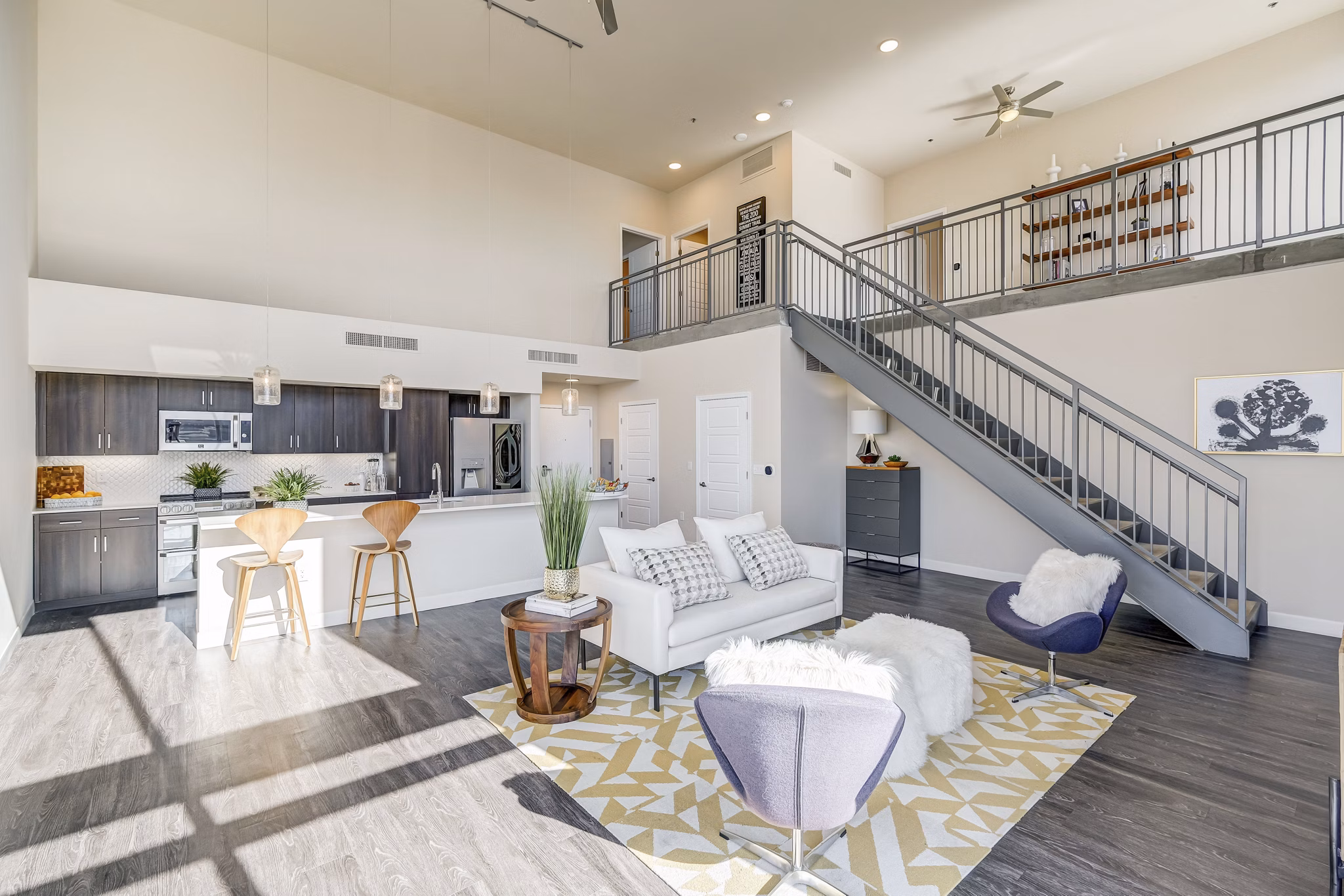 living room at The Stewart Apartments