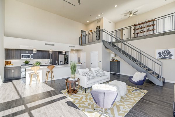 living room at The Stewart Apartments