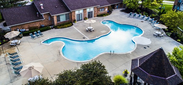 Modern outdoor pool at Oak Hill Apartments