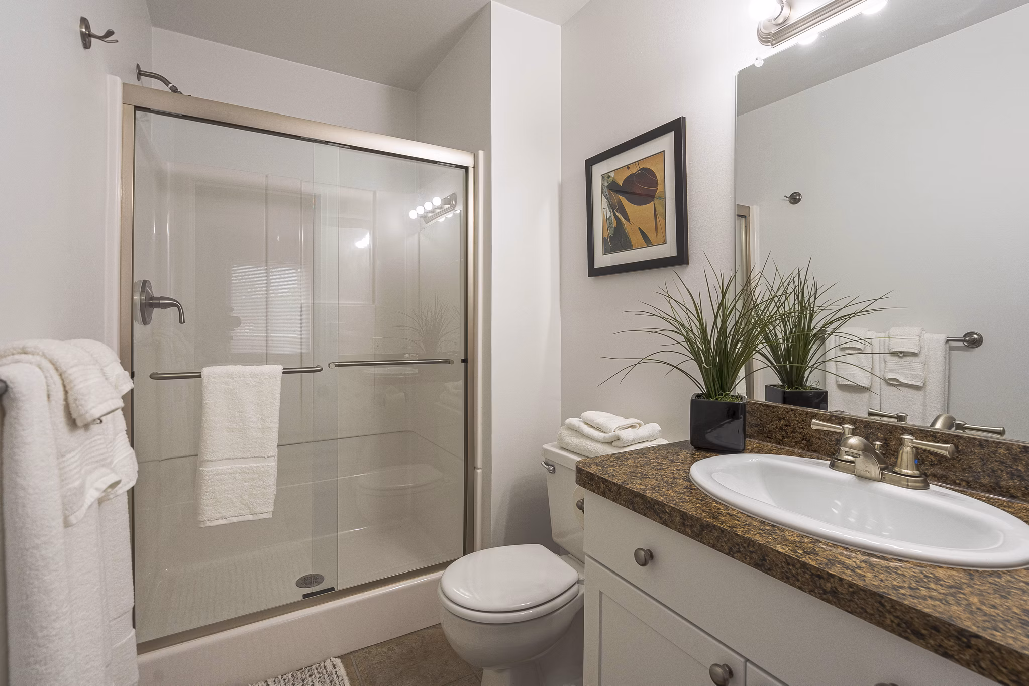 Modern bathroom with sleek fixtures at Shoal Creek Apartments