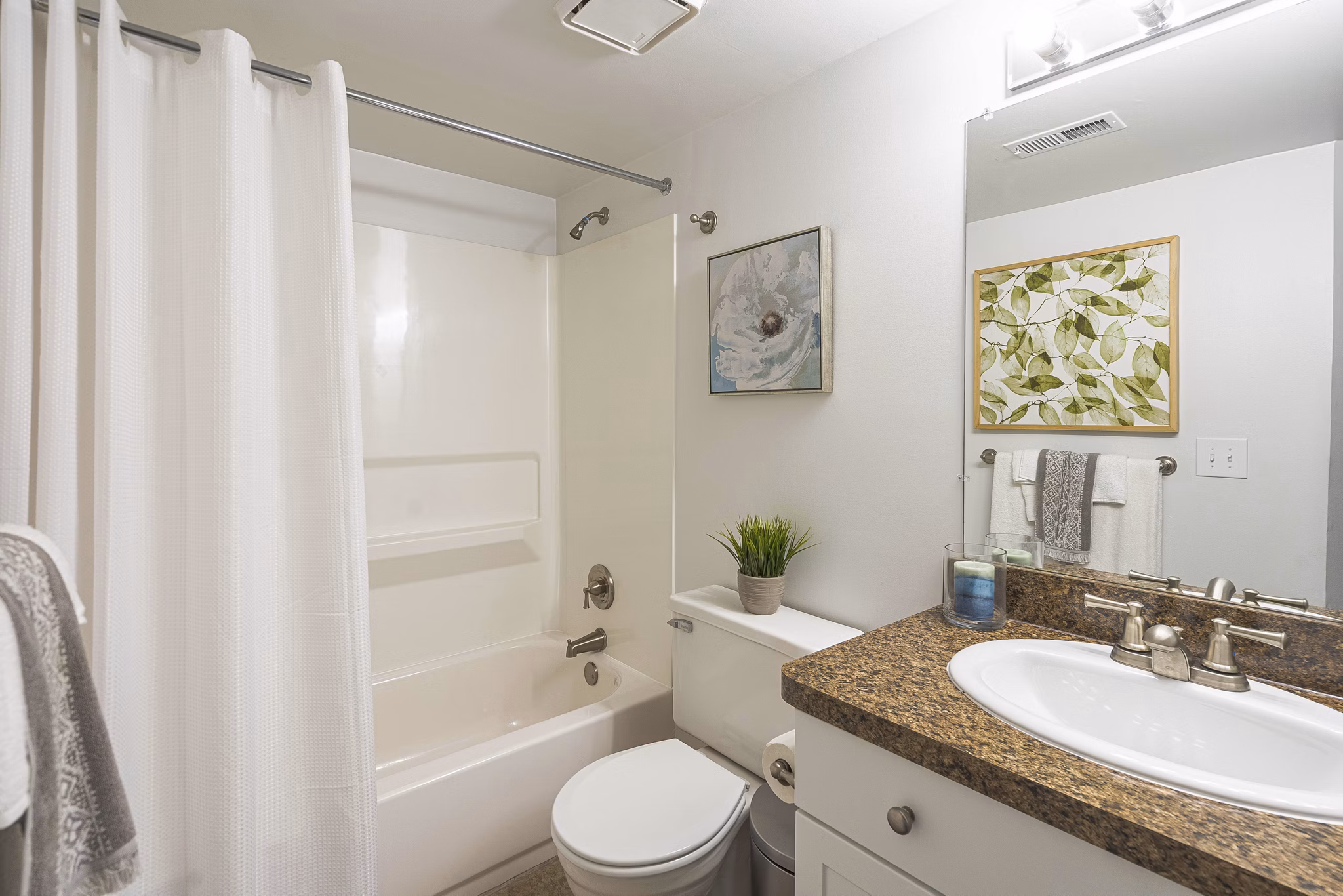 Modern bathroom with sleek fixtures at Shoal Creek Apartments