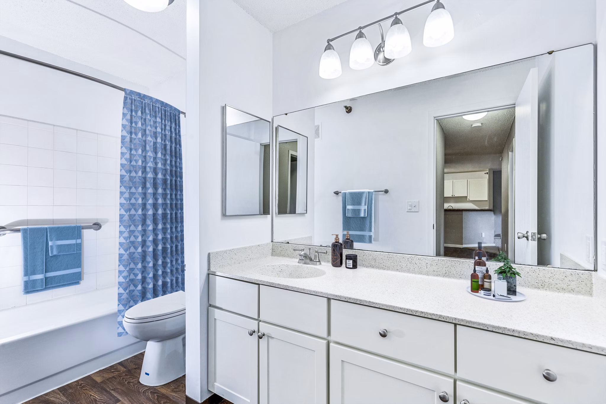 Modern bathroom featuring sleek finishings at Avana West Park Apartments