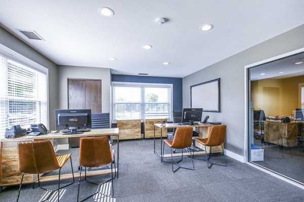 Elegant clubhouse and leasing office at Avana West Park Apartments, featuring modern design and comfortable seating in Houston Ideal for community events