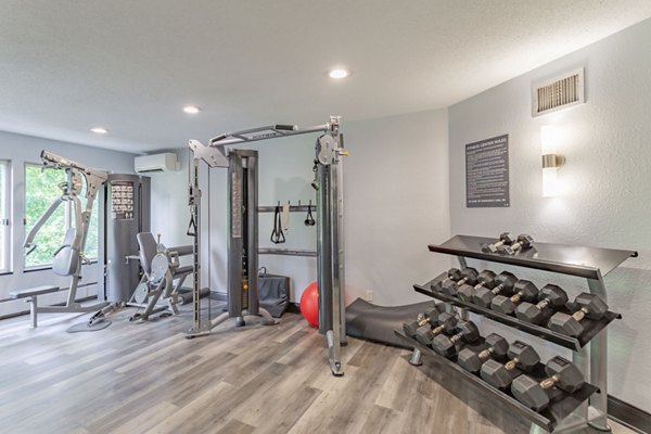 State-of-the-art fitness center at Avana West Park Apartments featuring modern equipment for a comprehensive workout experience