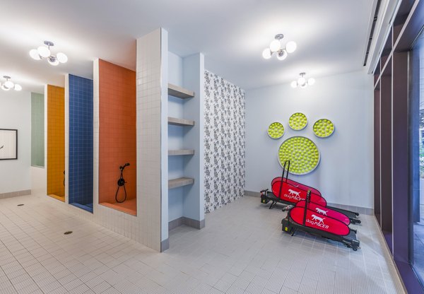 Dog wash station at Illume Apartments: Convenient pet-friendly amenity for residents