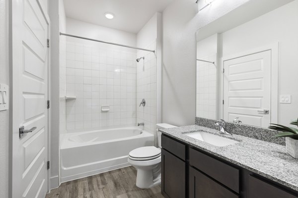 bathroom at Aspire at Onion Creek Apartments