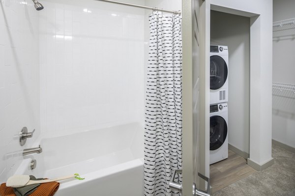 Modern bathroom featuring elegant fixtures at The Dylan Apartments