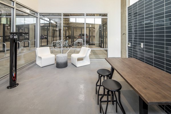 Bike storage area with secure racks at The Dylan Apartments
