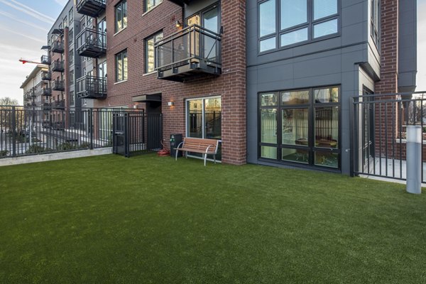 Dog park with agility equipment at The Dylan Apartments