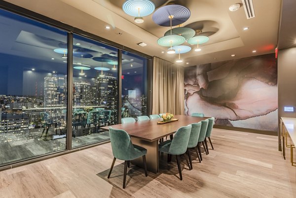 Spacious meeting facility with modern amenities at The Waverly Apartments, ideal for resident gatherings and business functions