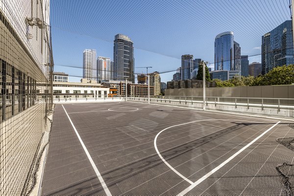 Multi-sport court at The Waverly Apartments for residents to enjoy various athletic activities