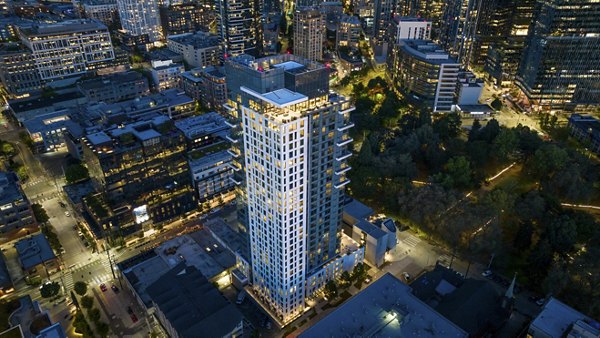 Waverly Apartments: Scenic view from luxury high-rise apartments in vibrant cityscape