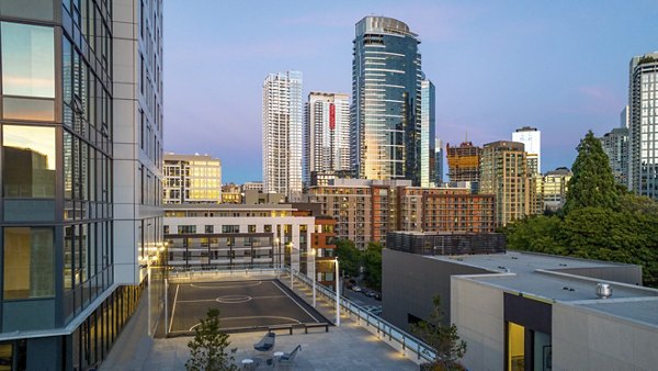 The Waverly Apartments: Scenic view of luxury high-rise property showcasing urban living in vibrant downtown