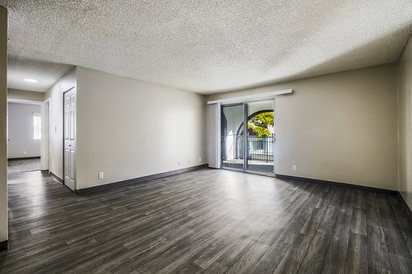 Spacious living room with modern decor at Calero Apartments, Greystar luxury apartments in a vibrant community