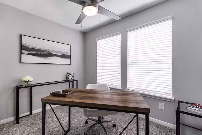 Spacious living area with modern dÃ©cor at Oltera in SoEast Apartments