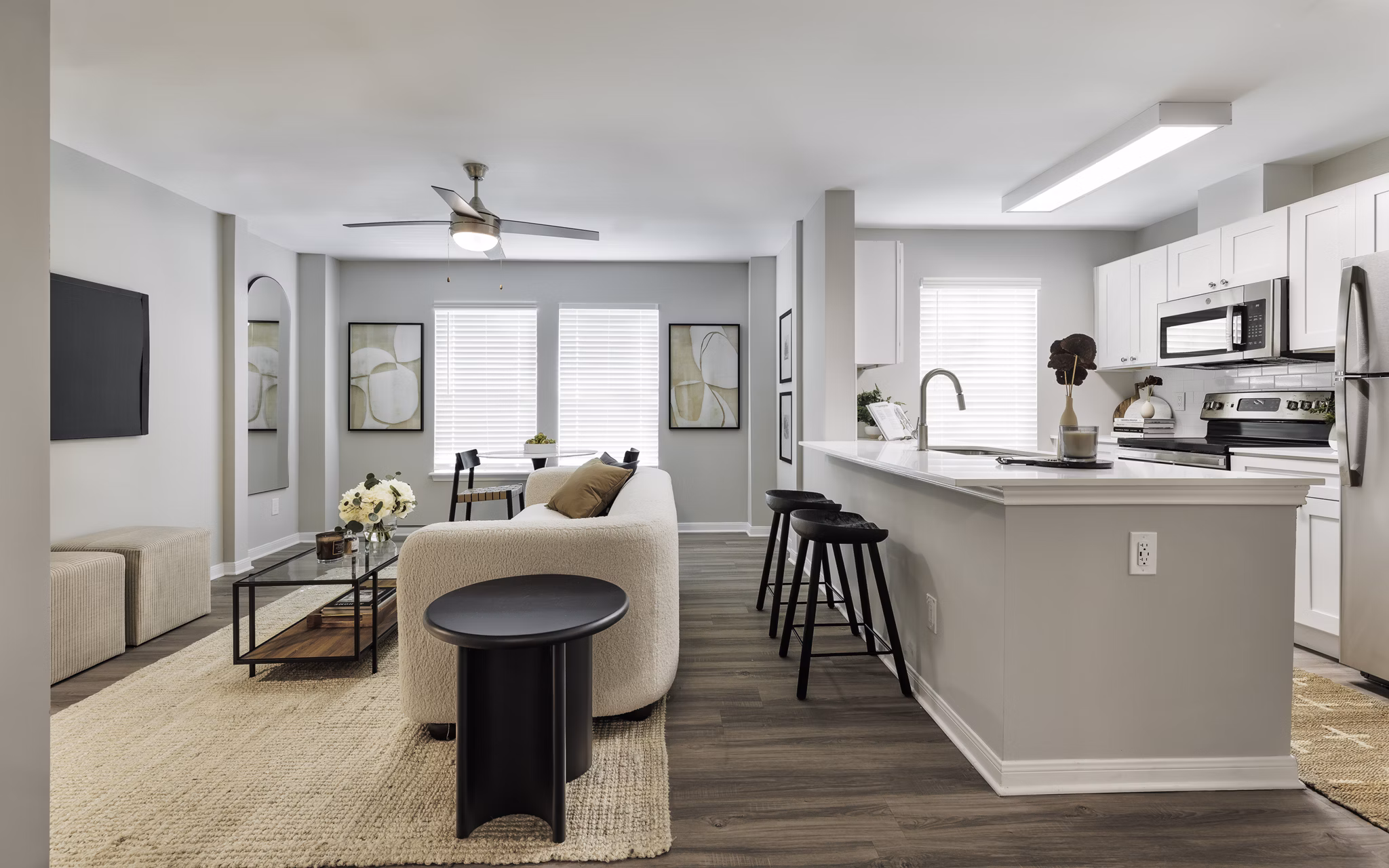 Spacious kitchen with modern appliances in Oltera Southeast Apartments