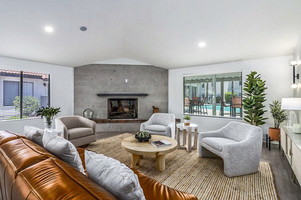 Clubhouse lobby with elegant seating and modern decor at Sparro Apartments