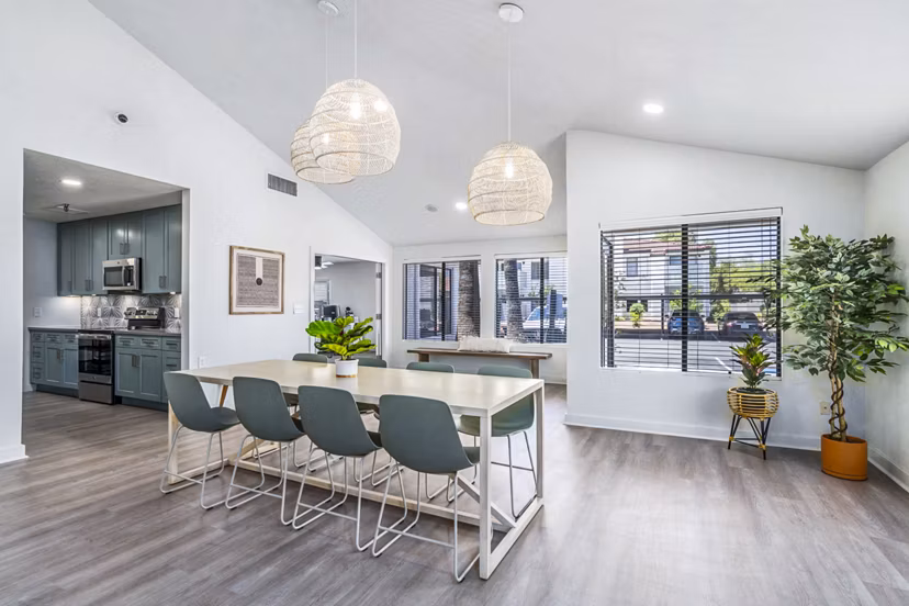 Modern clubhouse lobby with stylish seating and decor at Sparro Apartments