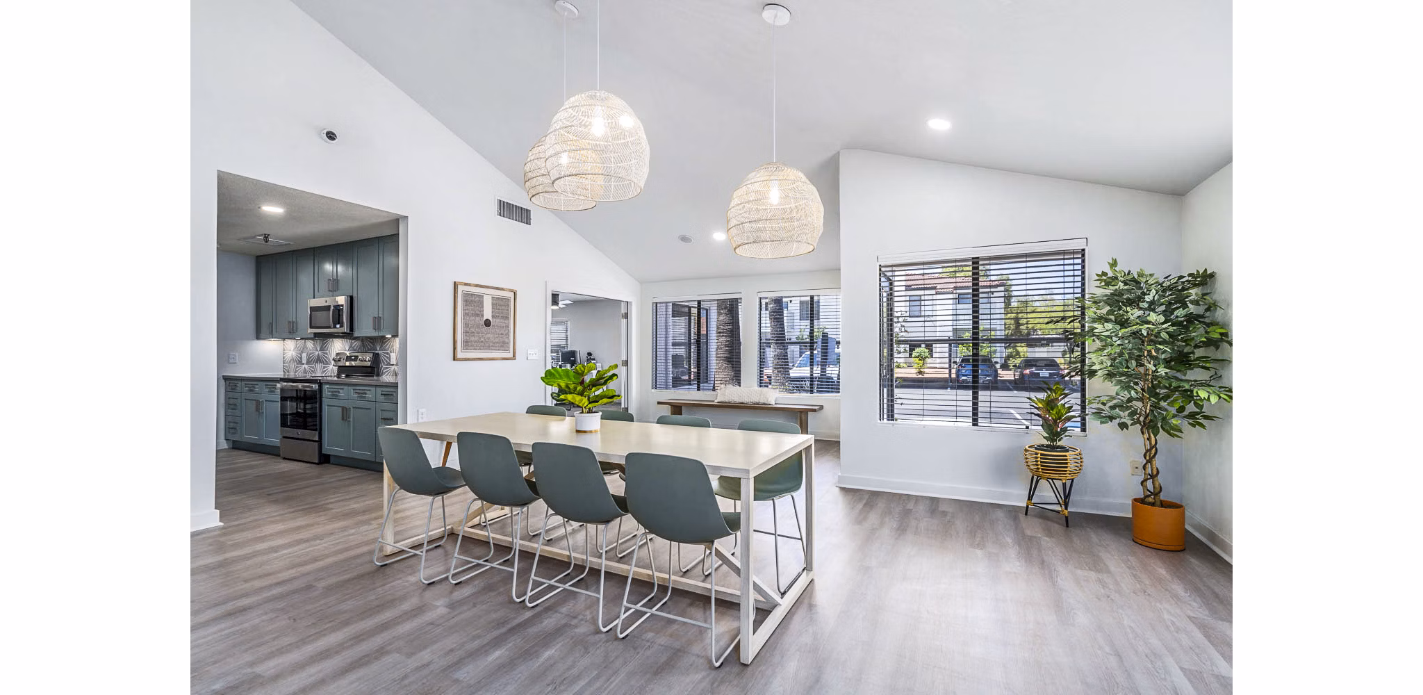 Modern clubhouse lobby with stylish seating and decor at Sparro Apartments
