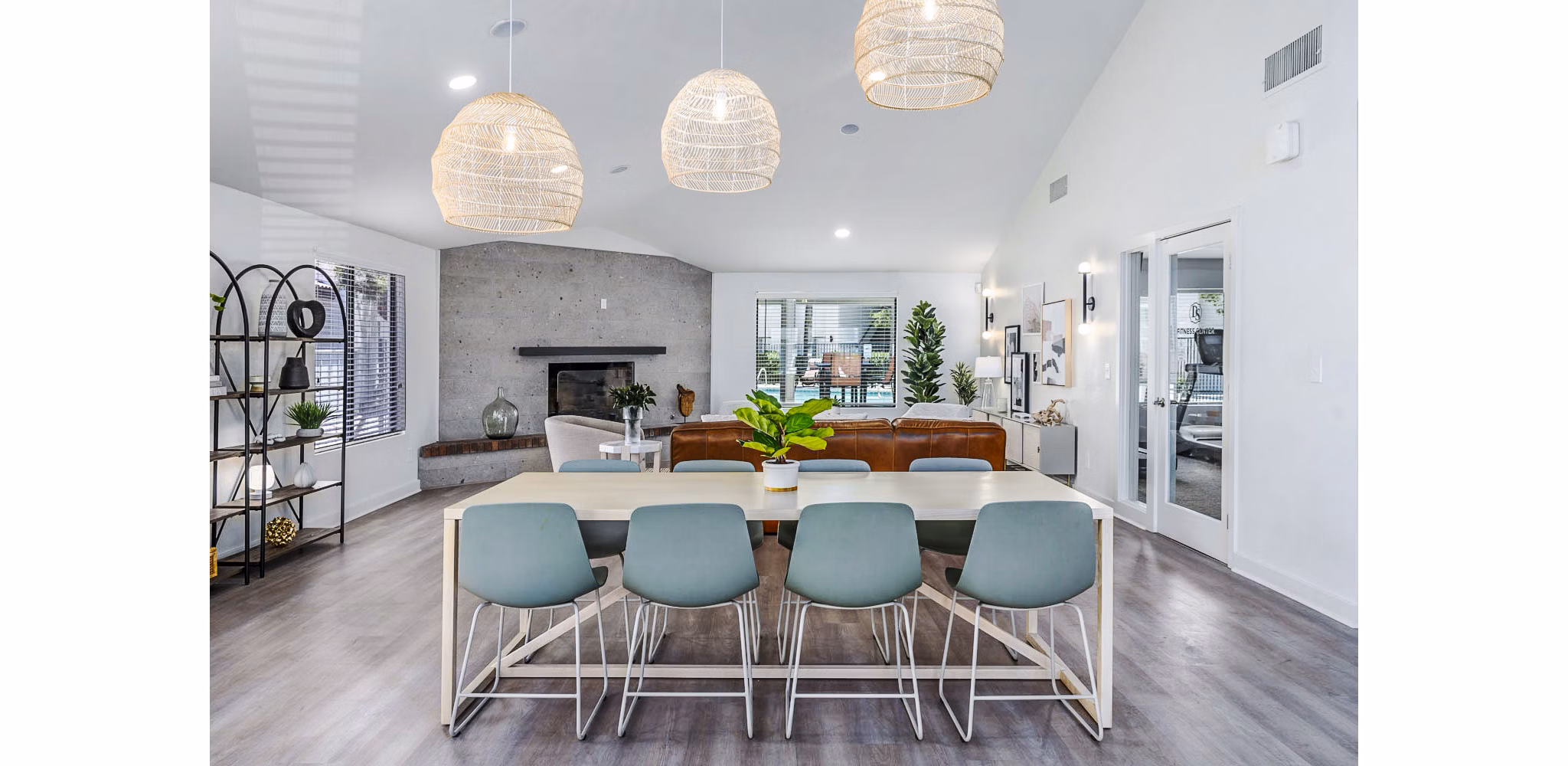 Sophisticated clubhouse with elegant seating at Sparro Apartments, ideal for relaxation and social gatherings