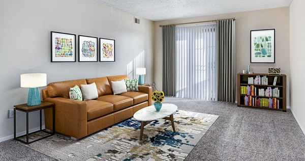 living room at Flats at Wildwood Apartments