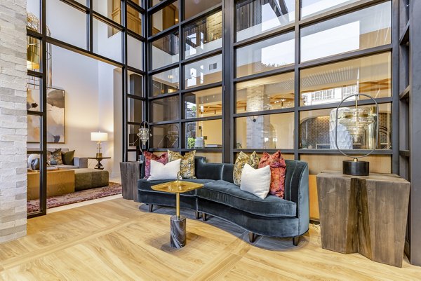 Contemporary clubhouse with modern furnishings at Arista Apartments