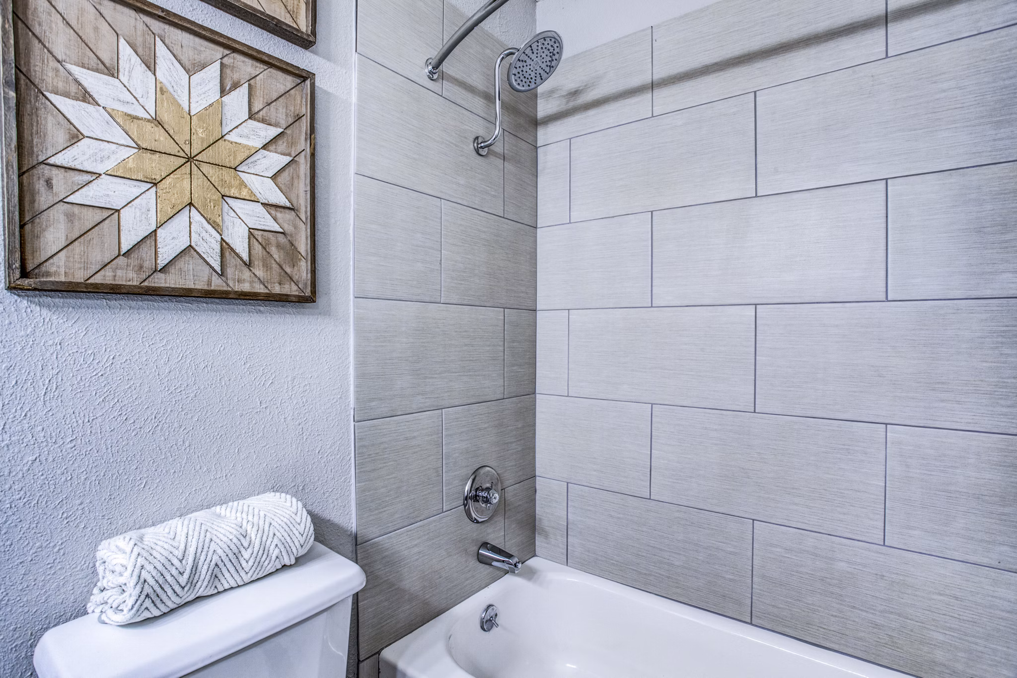 Bathroom featuring modern fittings at The Oakley Apartments