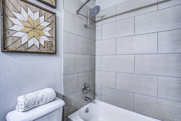 Bathroom featuring modern fittings at The Oakley Apartments