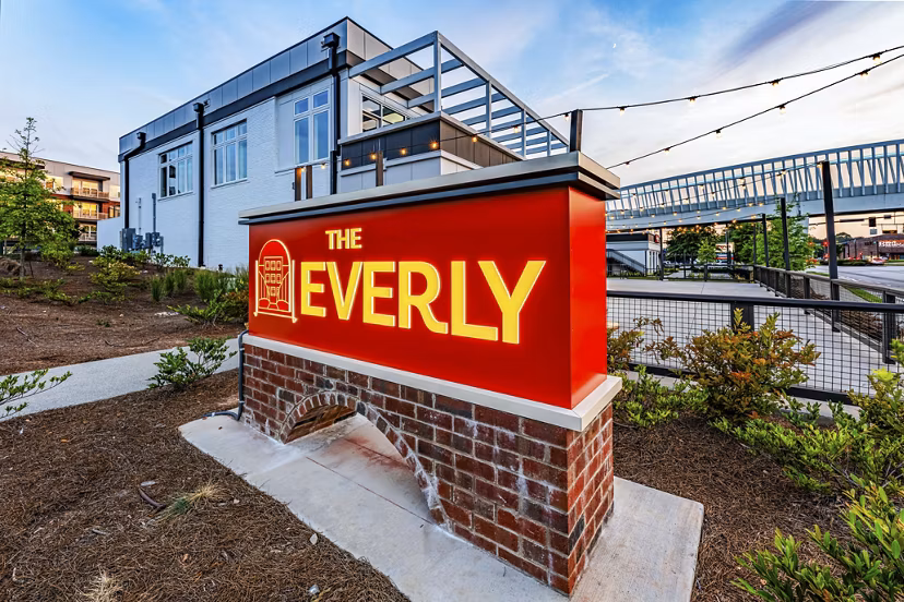 signage at The Everly Apartment