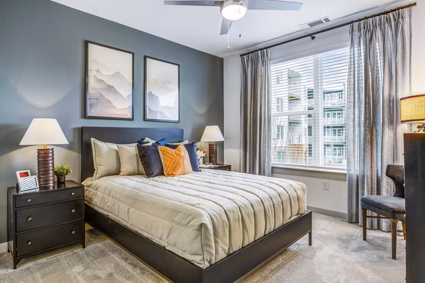 bedroom at The Everly Apartments