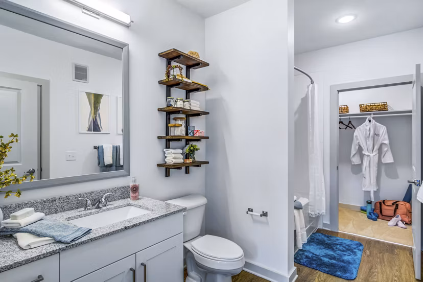 bathroom at The Everly Apartments