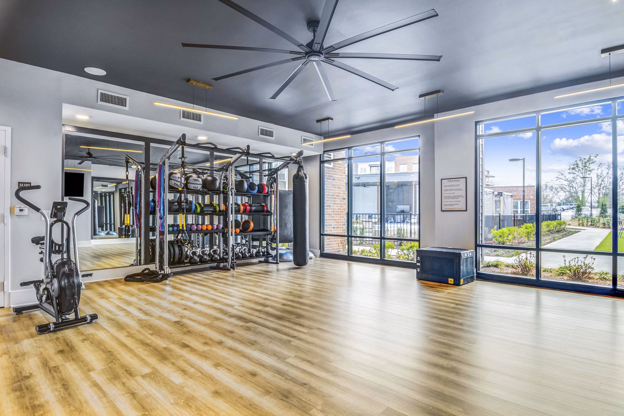 fitness center at The Everly Apartments