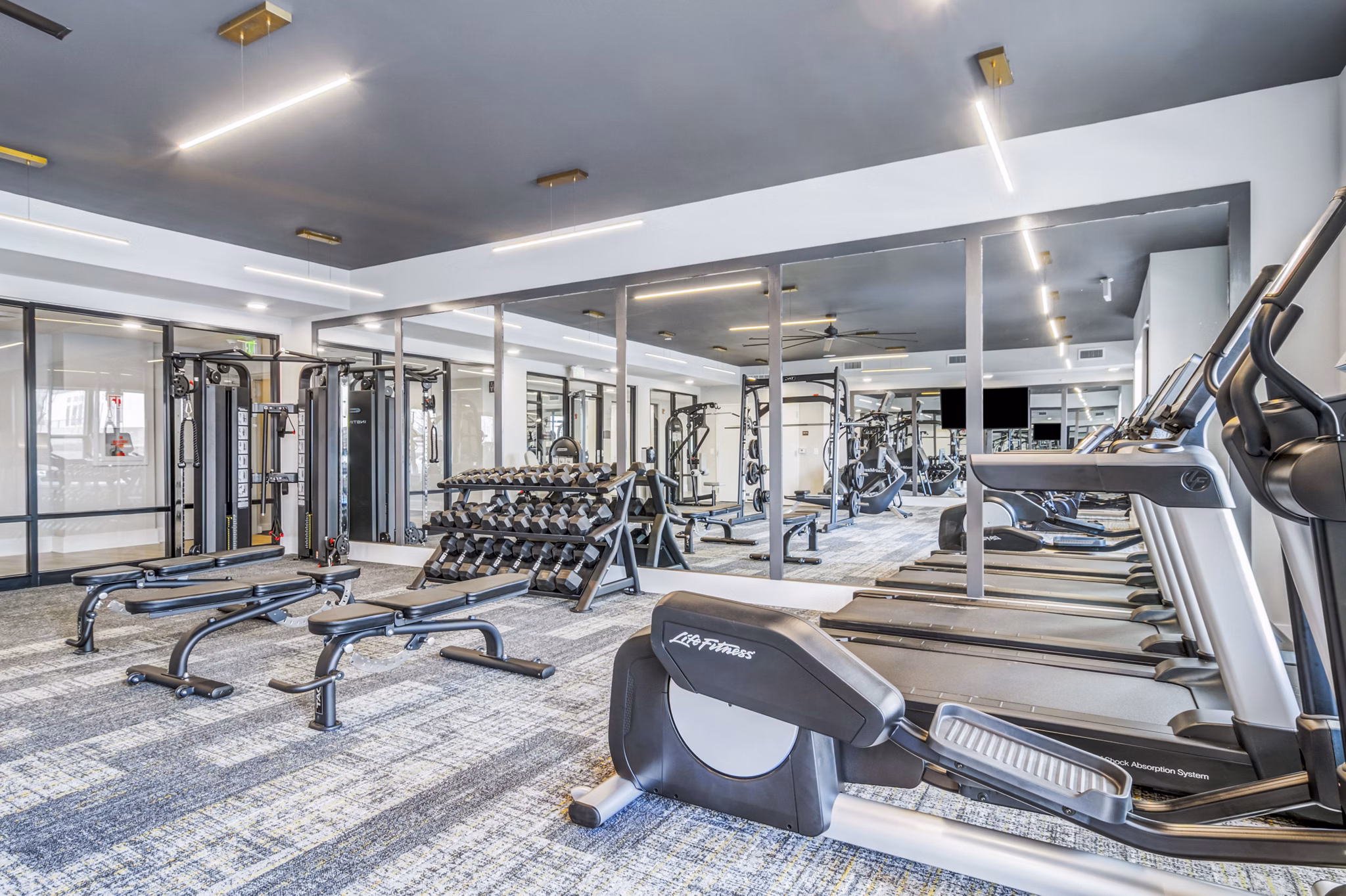 fitness center at The Everly Apartments