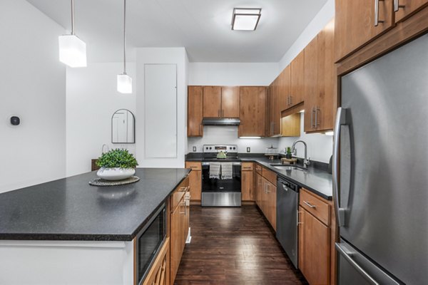 kitchen at Atmark Apartments 