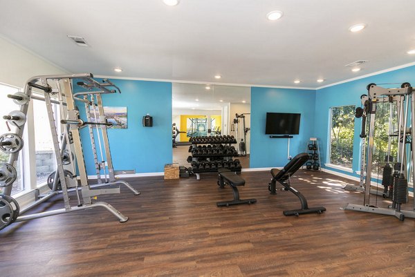 State-of-the-art fitness center with modern equipment at Ridgemont at Stringers Ridge Apartments