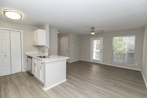 Spacious kitchen with stainless steel appliances at Ridgemont at Stringers Ridge Apartments luxury apartments