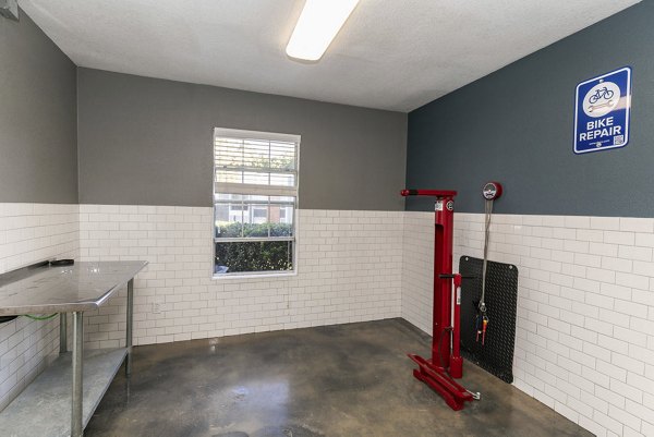 Secure bike storage area at Ridgemont at Stringers Ridge Apartments