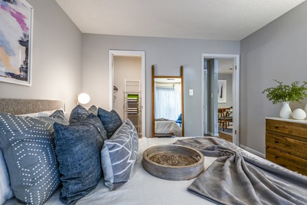 Bedroom with elegant decor and natural light at Avana Copper Springs luxury apartments