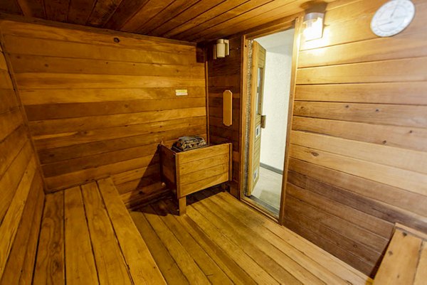 sauna at Local 1896 Apartments