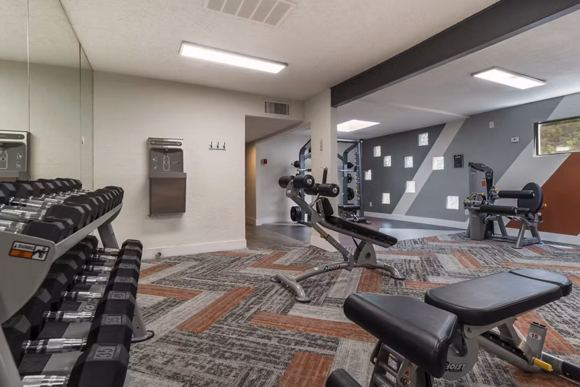 fitness center at Local 1896 Apartments 