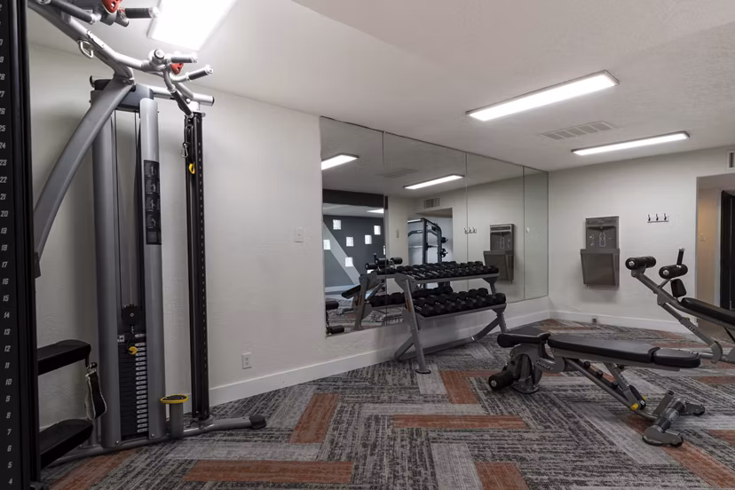 fitness center at Local 1896 Apartments 