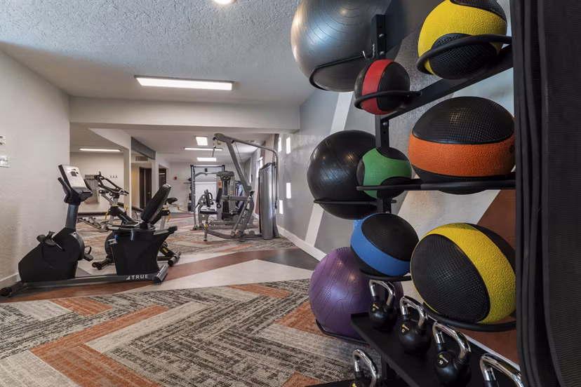 fitness center at Local 1896 Apartments 