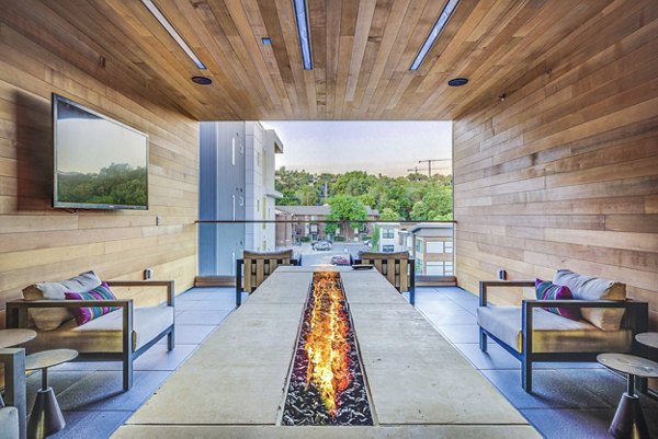 fire pit/patio at Harvest Apartments